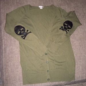 Olive Skull Cardigan